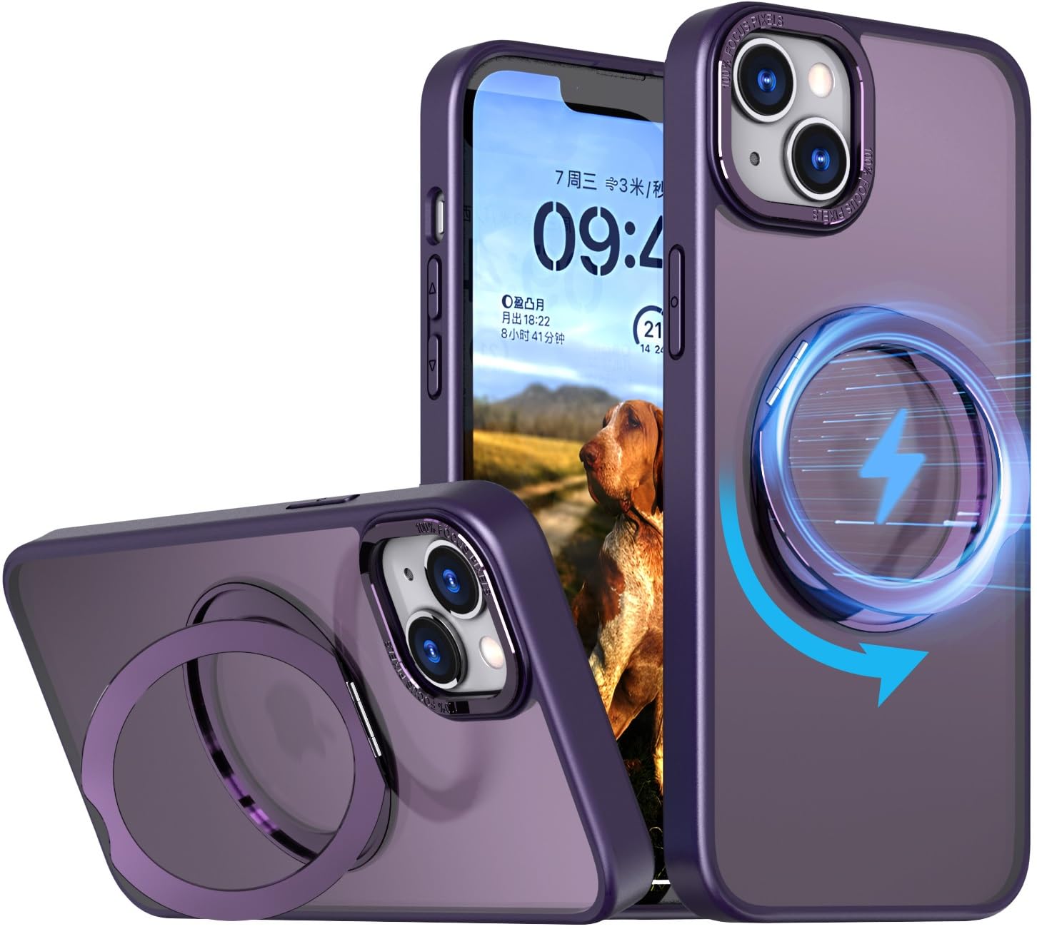 Amazon | iPhone 15 Pro Maxケース 【多機能360°回転 スタンド